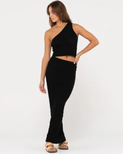 Cheap Leo Crotchet Knit Maxi Skirt Womens Skirts
