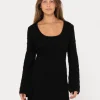 Store Leo Long Sleeve Knit Mini Dress Womens Mini Dresses