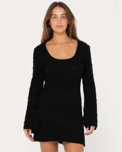 Store Leo Long Sleeve Knit Mini Dress Womens Mini Dresses