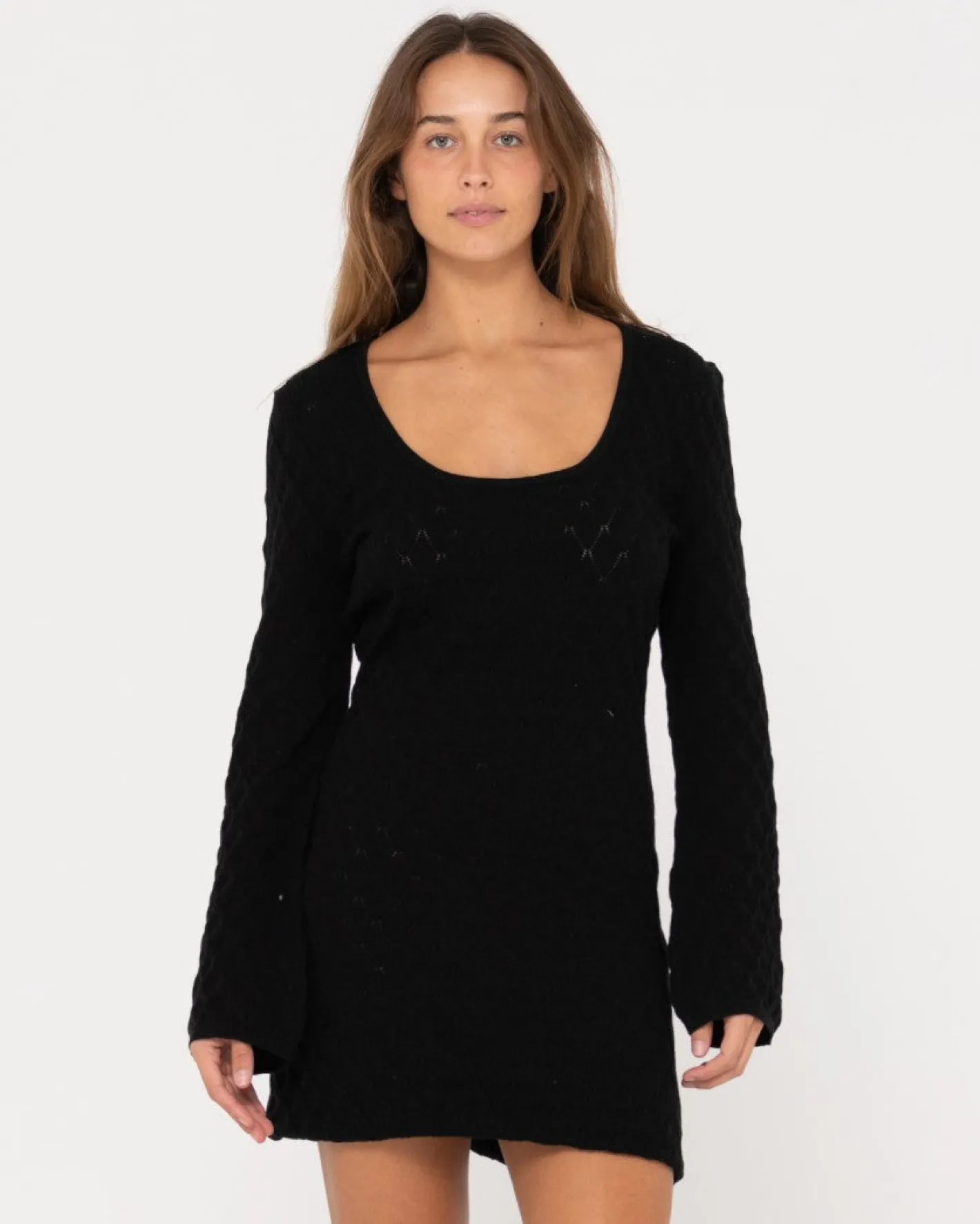 Store Leo Long Sleeve Knit Mini Dress Womens Mini Dresses