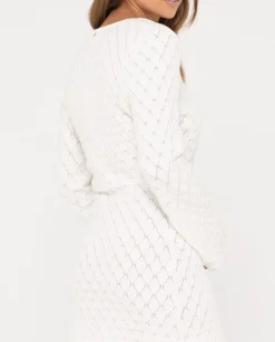 Online Leo Long Sleeve Knit Mini Dress Womens Mini Dresses