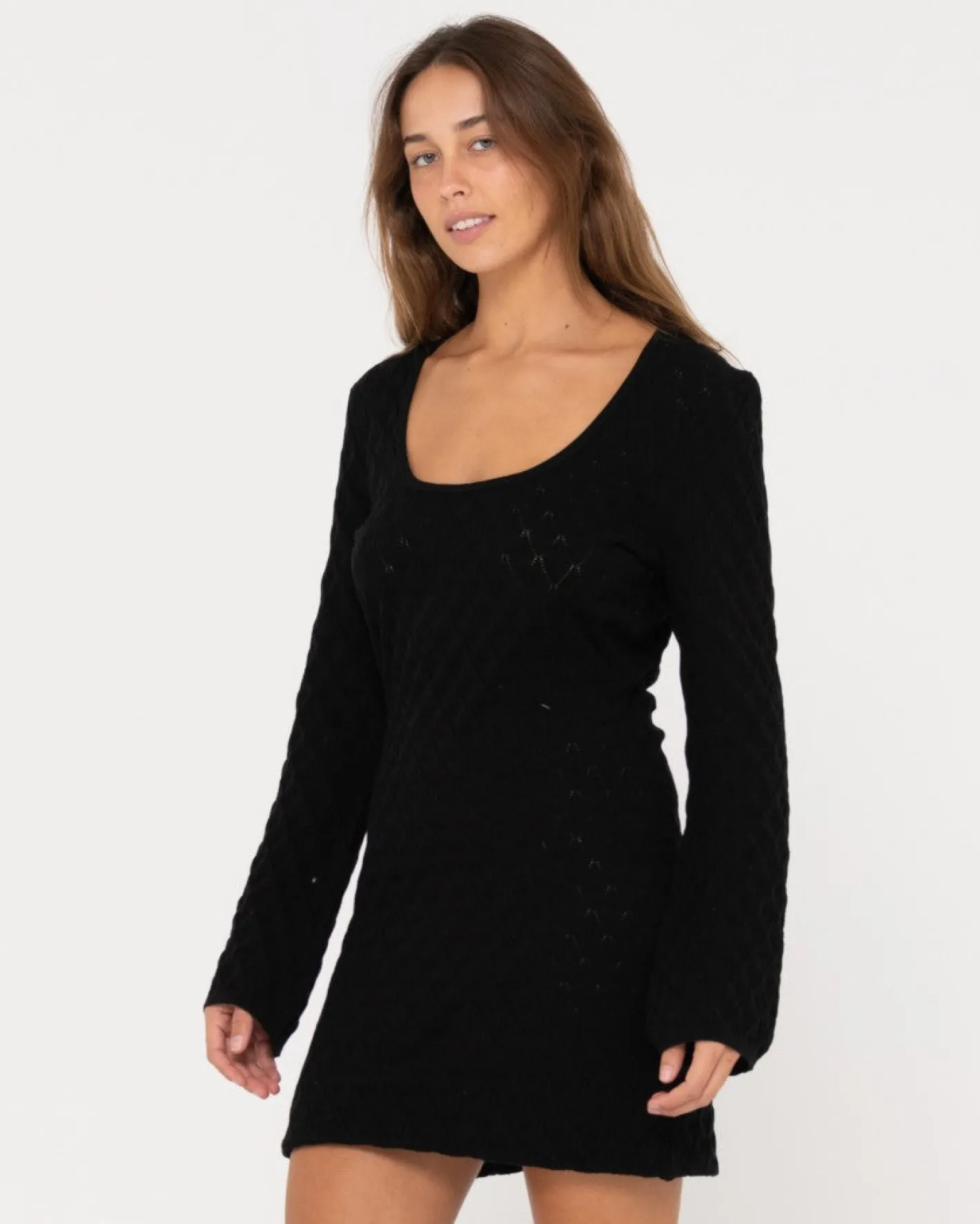 Store Leo Long Sleeve Knit Mini Dress Womens Mini Dresses