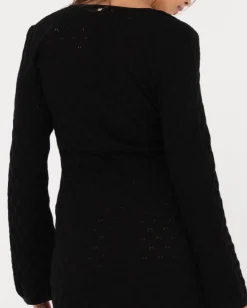 Store Leo Long Sleeve Knit Mini Dress Womens Mini Dresses