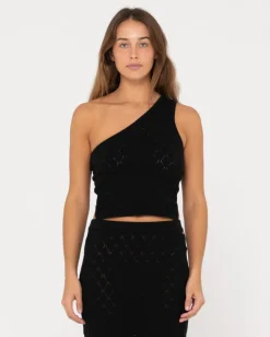 Cheap Leo One Shoulder Knit Top Womens Fashion Tops