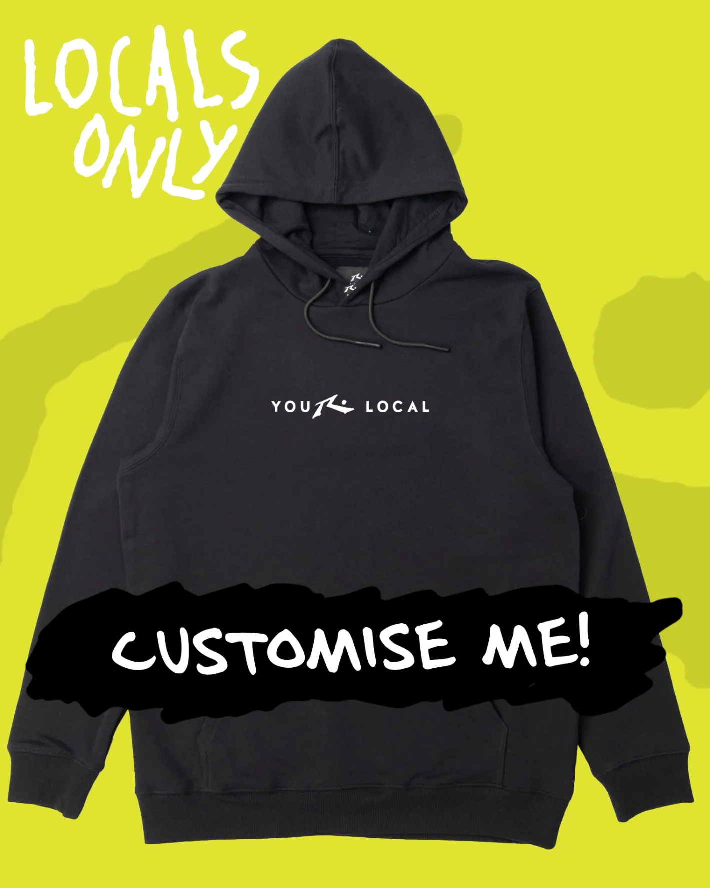 Store Locals Only Custom Printed Fleece Hoodie Mens Hoodies & Fleece