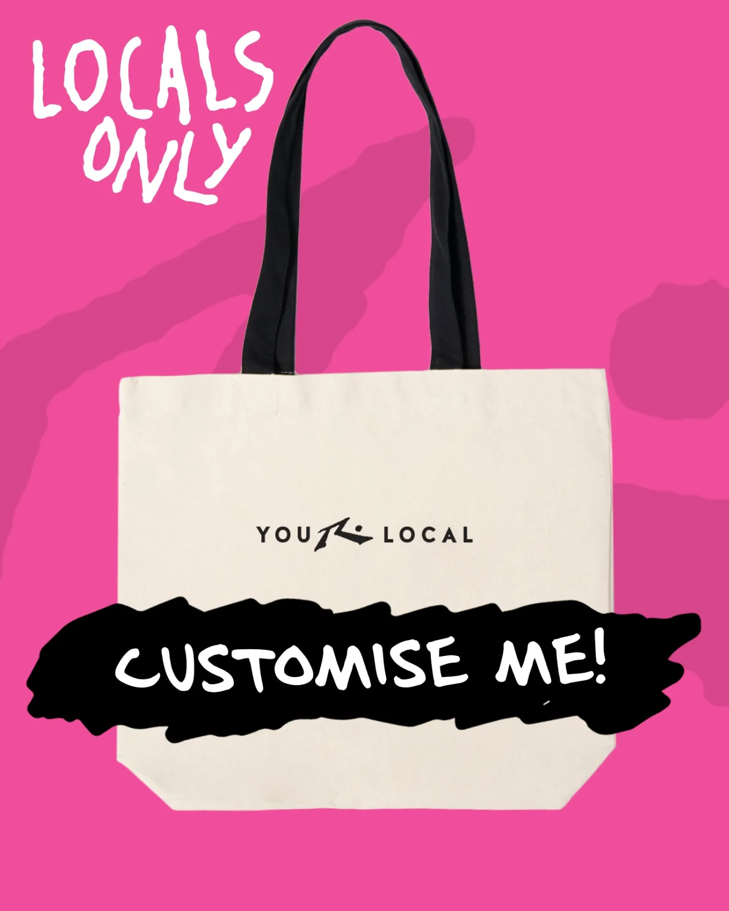 Best Sale Locals Only Custom Printed Tote Bag Mens Bags & Backpacks