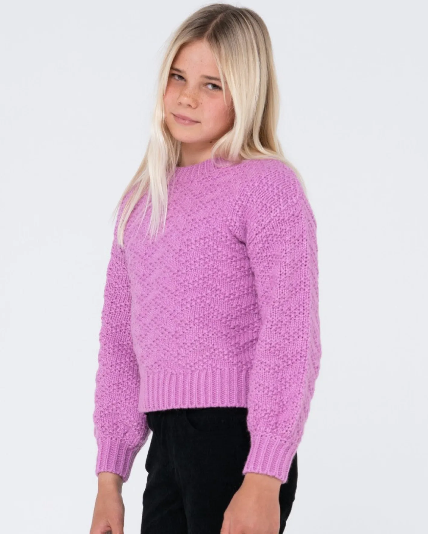 Fashion Loulou Crew Neck Knit Girls Kids Tops