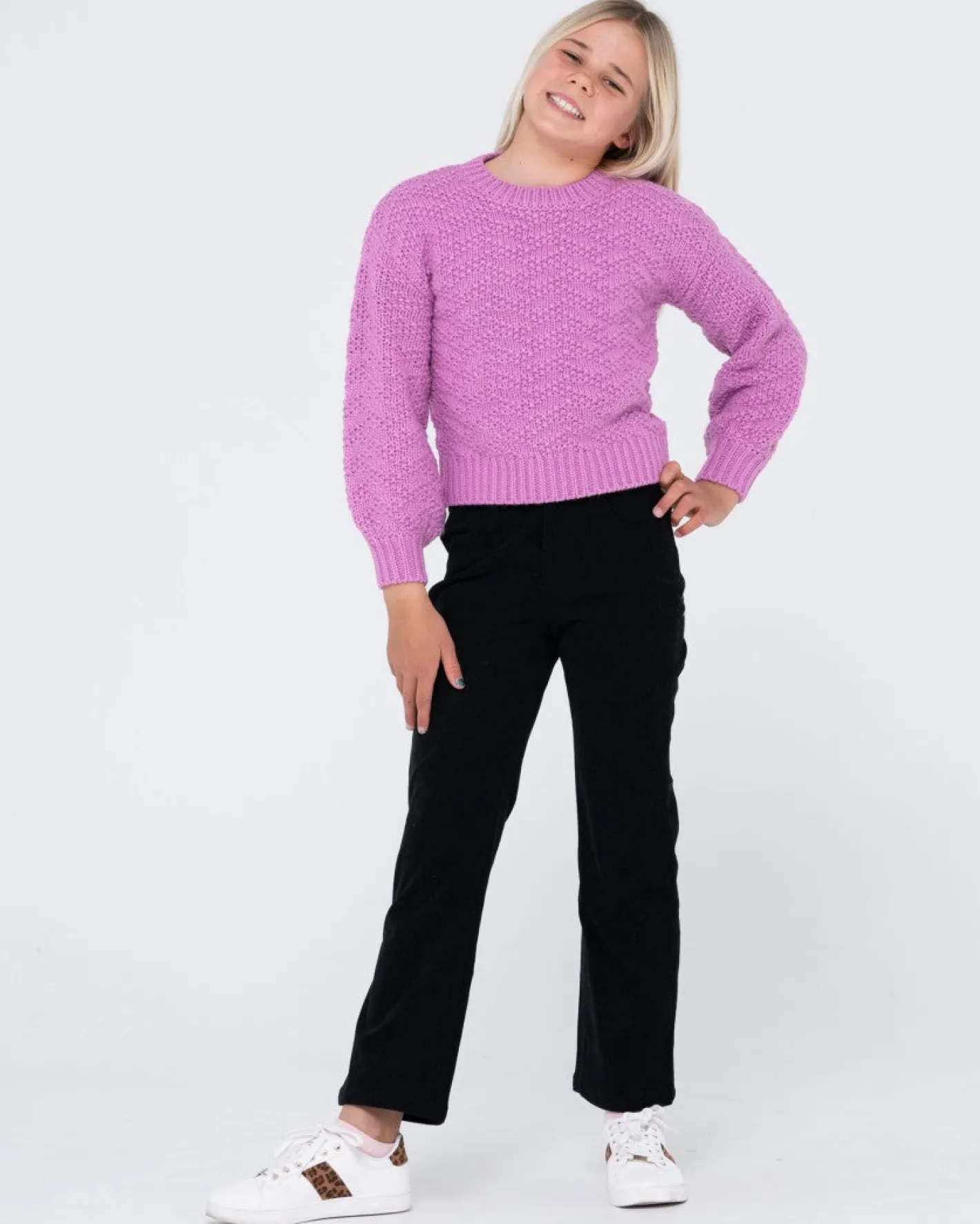 Fashion Loulou Crew Neck Knit Girls Kids Tops