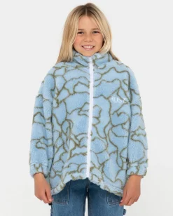 Cheap Low Tides Zip Through Sherpa Fleece Girl Kids Tops