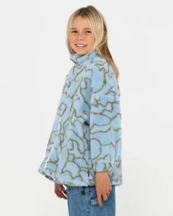 Cheap Low Tides Zip Through Sherpa Fleece Girl Kids Tops