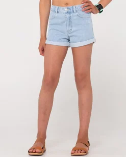 New Luck Rolled Denim Short Girls Kids Bottoms