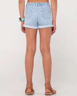 New Luck Rolled Denim Short Girls Kids Bottoms