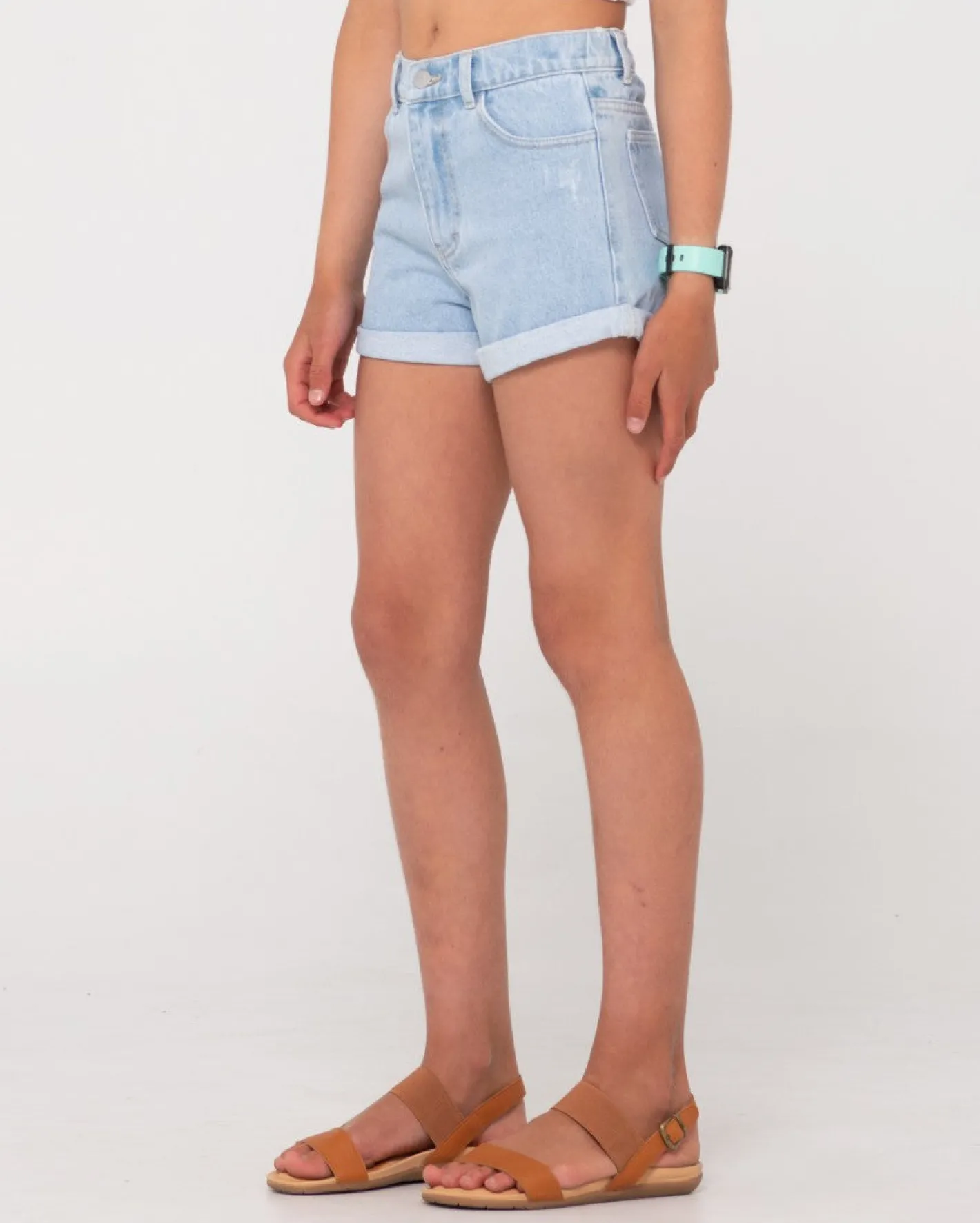 New Luck Rolled Denim Short Girls Kids Bottoms