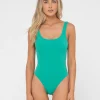 Online Lucky Rib Towelling One Piece Womens One Piece