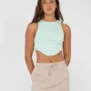 Store Lucy Curved Crop Tank Top Womens Tees & Tanks