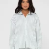 Outlet Mackenzie Striped Oversized Shirt Womens Fashion Tops