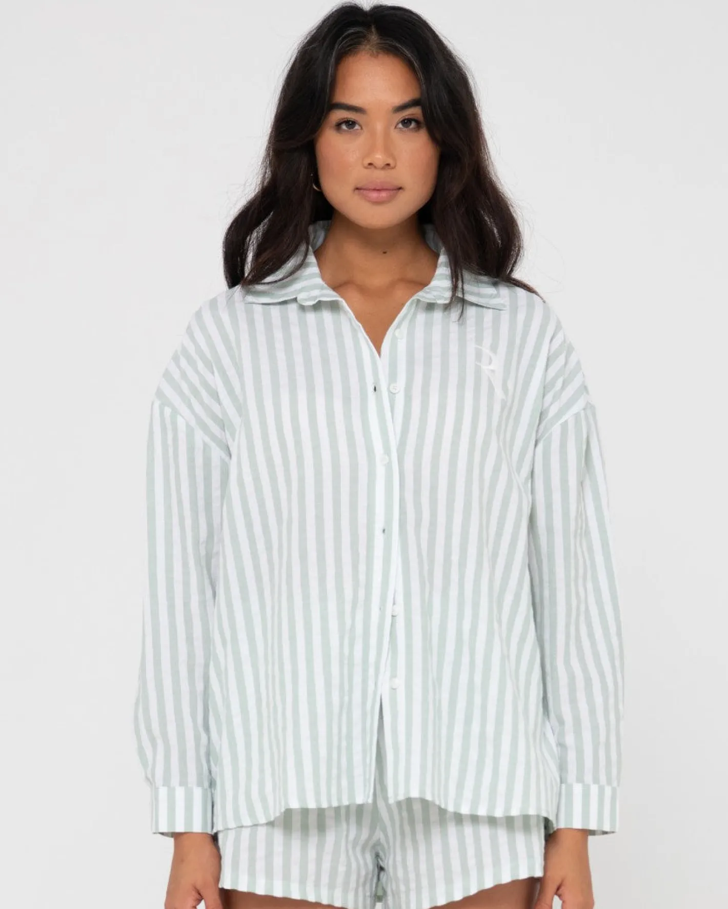 Outlet Mackenzie Striped Oversized Shirt Womens Fashion Tops