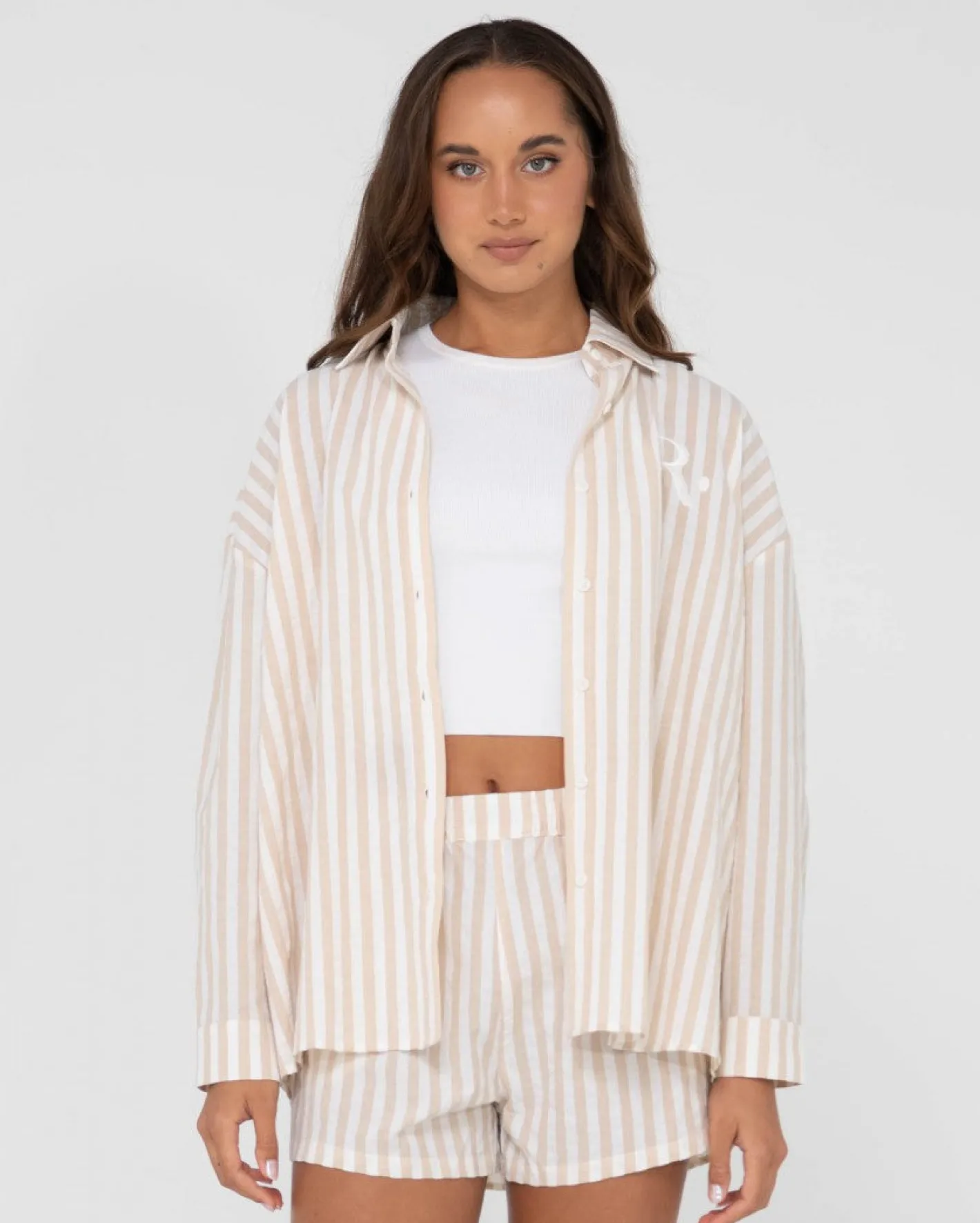 Sale Mackenzie Striped Oversize Shirt Womens Fashion Tops