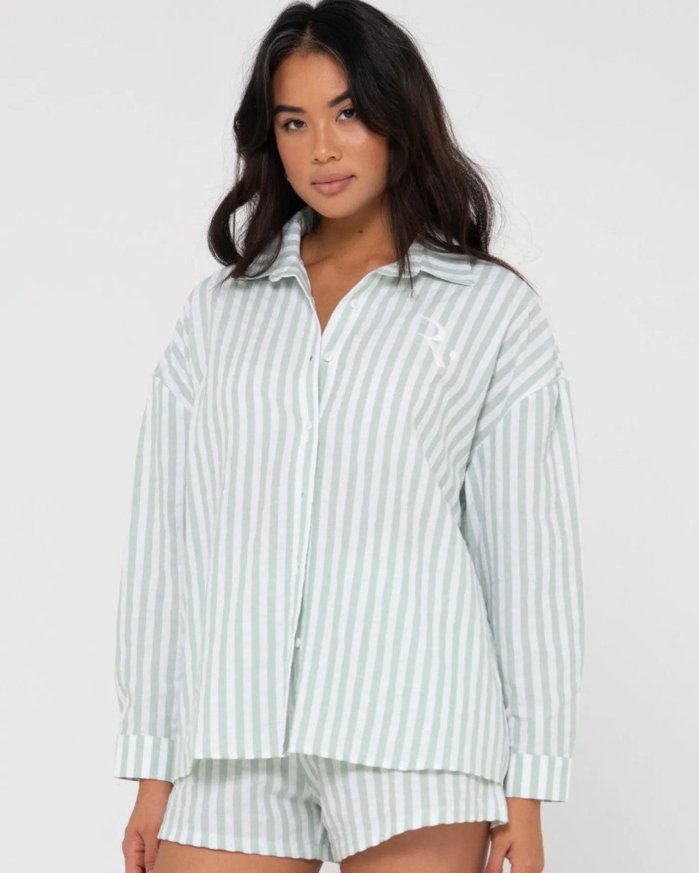 Outlet Mackenzie Striped Oversized Shirt Womens Fashion Tops