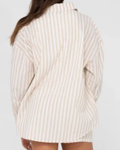 Sale Mackenzie Striped Oversize Shirt Womens Fashion Tops