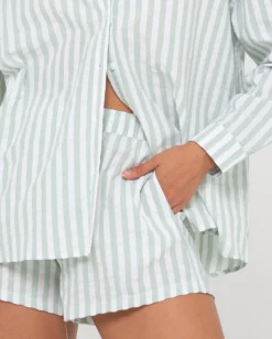 Outlet Mackenzie Striped Oversized Shirt Womens Fashion Tops