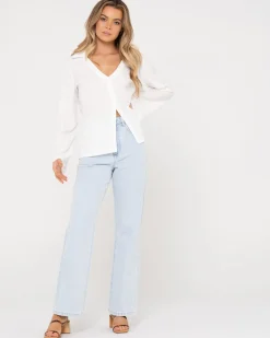 Clearance Maeve Long Sleeve Shirt Womens Fashion Tops
