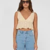 Best Sale Magnolia Floral Printed Crop Top Womens Fashion Tops