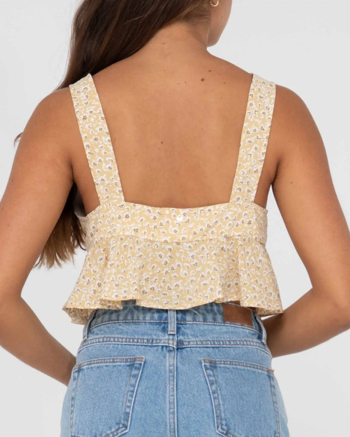 Best Sale Magnolia Floral Printed Crop Top Womens Fashion Tops