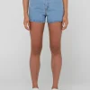 Cheap Malta High Waisted Frayed Denim Short Womens Denim