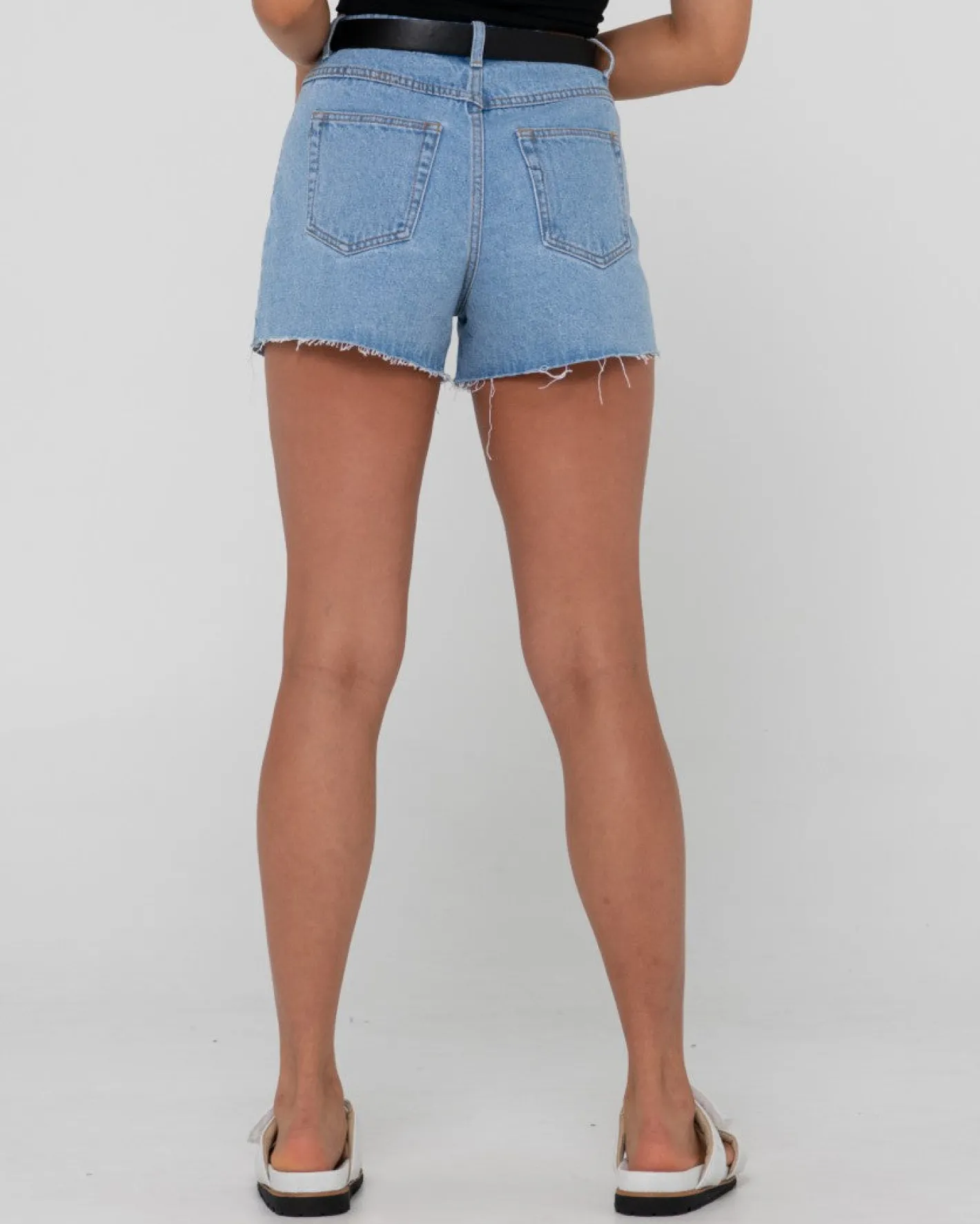 Best Sale Malta High Waisted Frayed Denim Short Womens Shorts