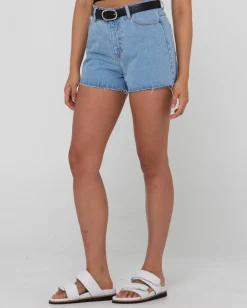 Best Sale Malta High Waisted Frayed Denim Short Womens Shorts