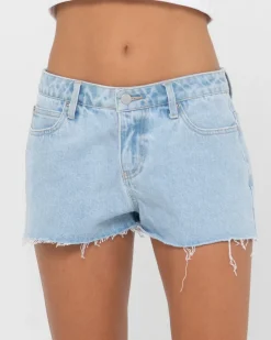 Cheap Malta Low Rise Frayed Denim Short Womens Denim