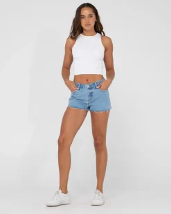 Sale Malta Low Rise Frayed Denim Short Womens Denim