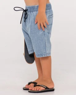Discount Manila Folder Denim Elastic Short Runts Kids Bottoms
