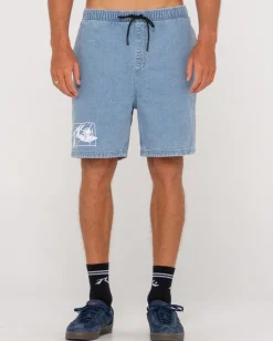 Cheap Manila Folder Vintage Wash Denim Elastic Short Mens Denim