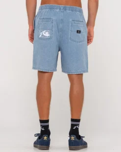 Cheap Manila Folder Vintage Wash Denim Elastic Short Mens Denim