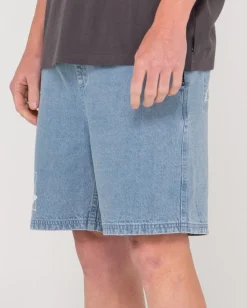 Cheap Manila Folder Vintage Wash Denim Elastic Short Mens Shorts