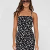 Flash Sale Marley Floral Printed Open Back Mini Dress Womens Mini Dresses