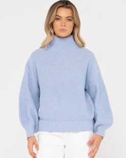 Hot Marlow Relaxed Chunky Mock Neck Knit Womens Knitwear
