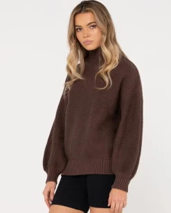 Clearance Marlow Relaxed Chunky Mock Neck Knit Womens Knitwear