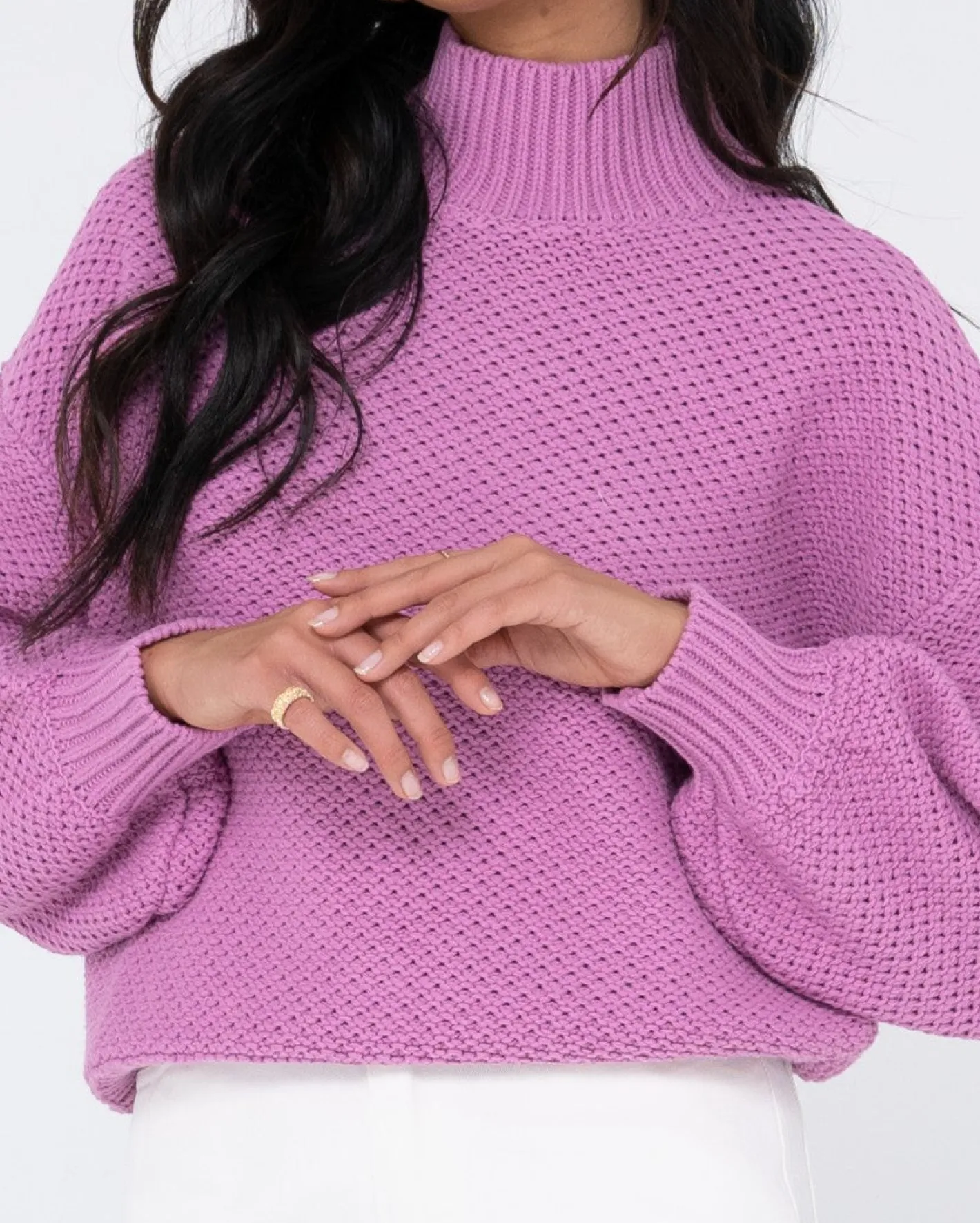 Sale Marlow Relaxed Chunky Mock Neck Knit Womens Knitwear