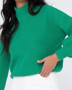 Online Marlow Relaxed Chunky Mock Neck Knit Womens Knitwear