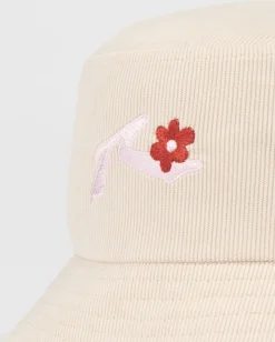 Clearance Meadow Cord Embroidered Bucket Hat Womens Caps & Hats