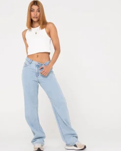 Flash Sale Mid Rise Straight Leg Jean Womens Pants