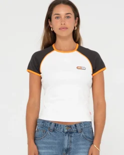 Best Mojo Dojo Ribbed Raglan Tee Womens Tees & Tanks