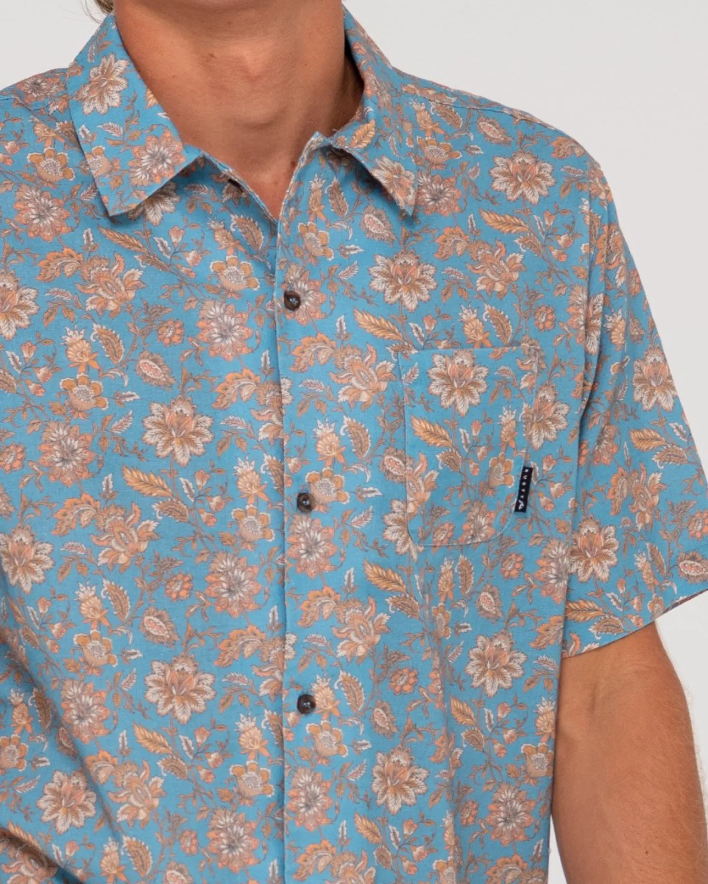 Discount Mosaic Ramie Relaxed Fit Short Sleeve Shirt Mens Shirts
