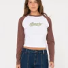 Online Norty Long Sleeve Raglan Baby Tee Womens Graphic Tees