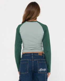 Best Sale Norty Long Sleeve Raglan Baby Tee Womens Tees & Tanks