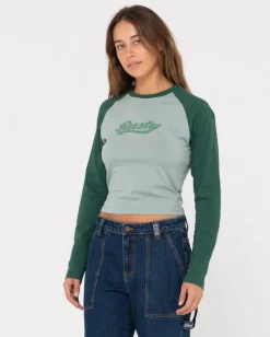 New Norty Long Sleeve Raglan Baby Tee Womens Graphic Tees