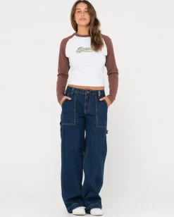Online Norty Long Sleeve Raglan Baby Tee Womens Graphic Tees